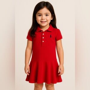 Polo Ralph Lauren Girls Red Polo Dress (3/3T)
